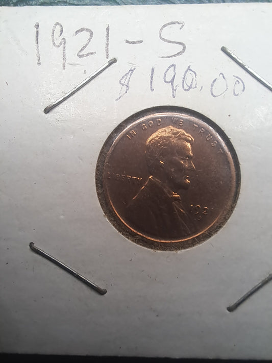 1921-S Lincoln Wheat Penny